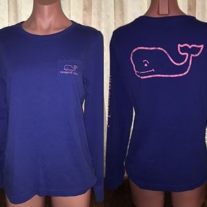 Women Vineyard Vines Whale Long Sleeve Tee Medium